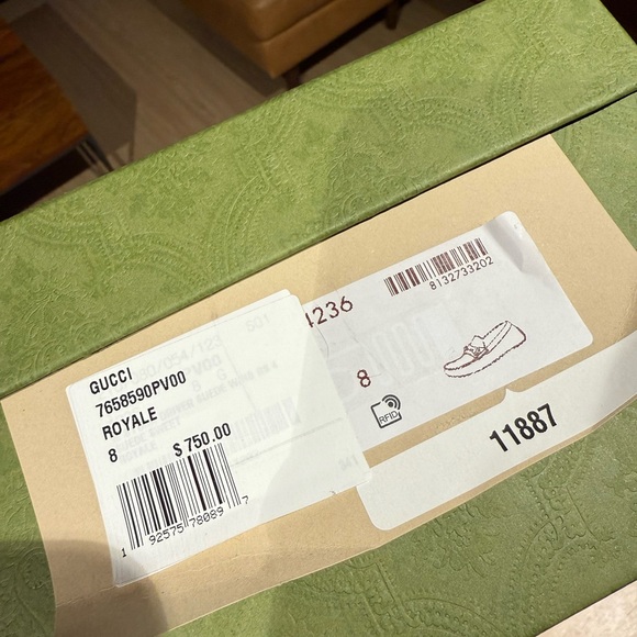 NWT Gucci Royal Blue Suede Mens Driver with Horsebit Shoes Size 8 FULL SET - Picture 7 of 10